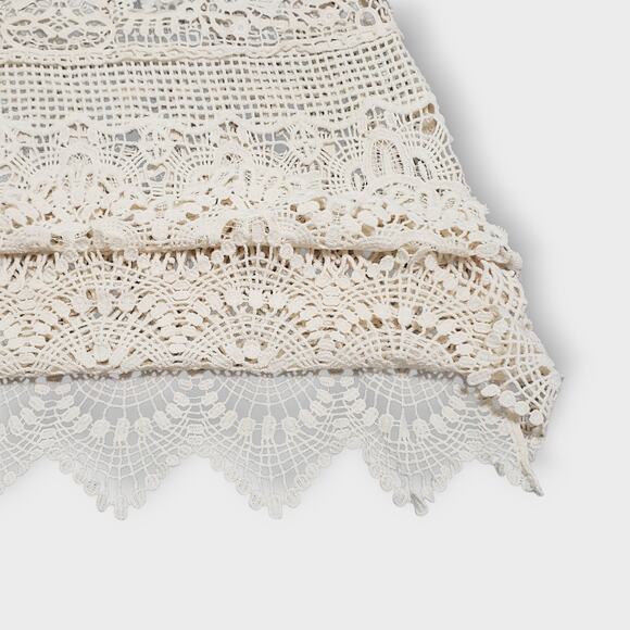 Noelle Crochet Floral Lace Layered Tank Top Cream Sz S/M Boho Western Festival - Picture 12 of 12